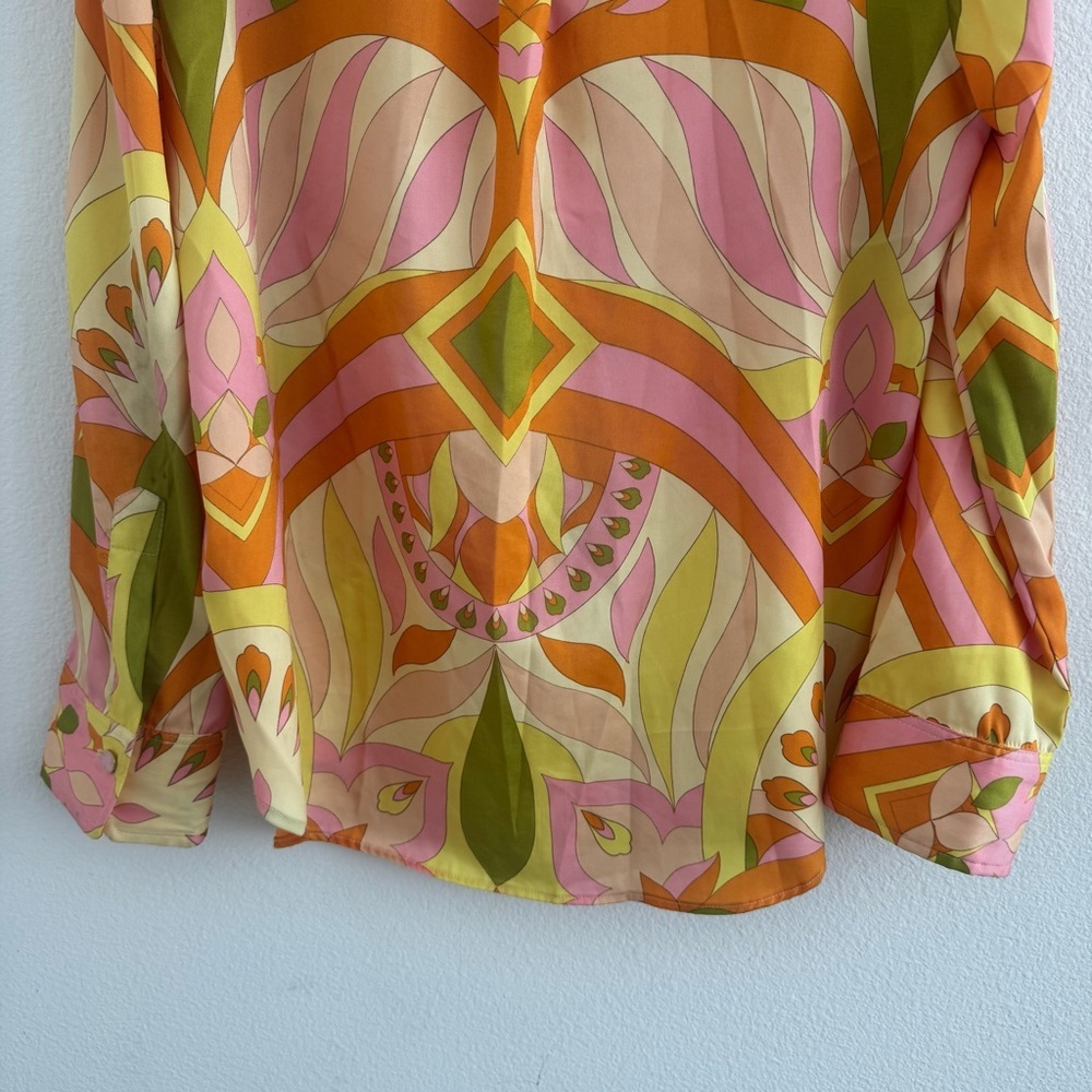 Zara Multicolor Abstract Patterned Button Blouse … - image 5
